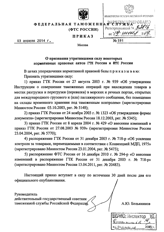 Каким приказом фтс россии утверждено руководство по метрологическому обеспечению таможенных органов