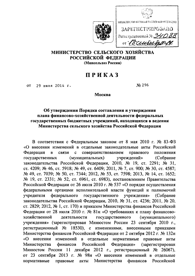 Порядок составления и утверждения плана финансово хозяйственной деятельности бюджетного учреждения