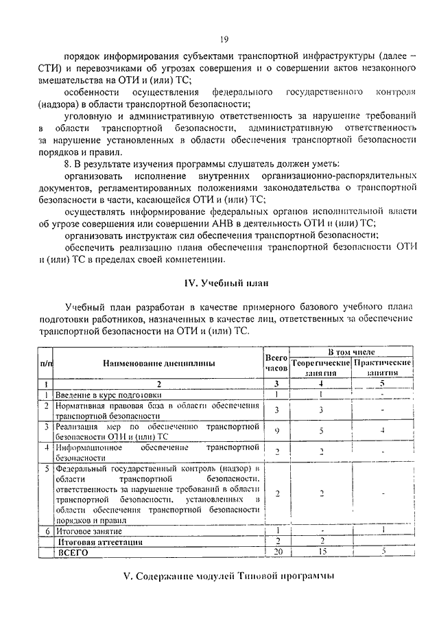 Решение об утверждении плана обеспечения транспортной безопасности