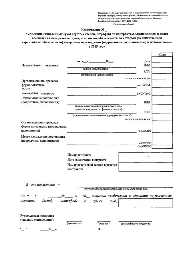 Заполнение карточки образцов подписей для казначейства