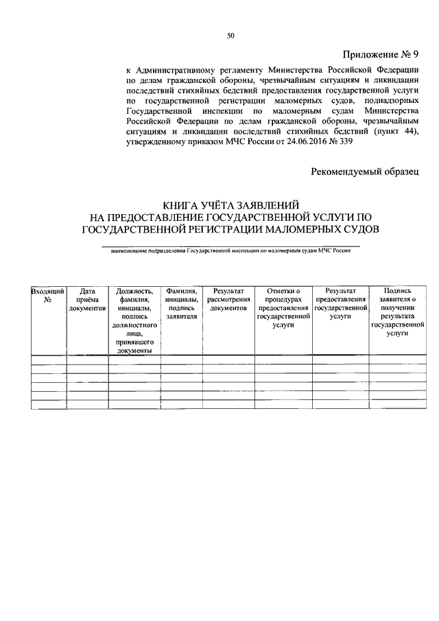 ПРИКАЗ МЧС РФ От 24.06.2016 N 339 "ОБ УТВЕРЖДЕНИИ.