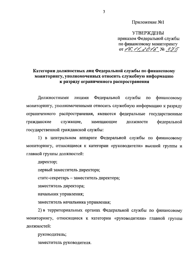 Приказ о назначении специального должностного лица росфинмониторинг образец