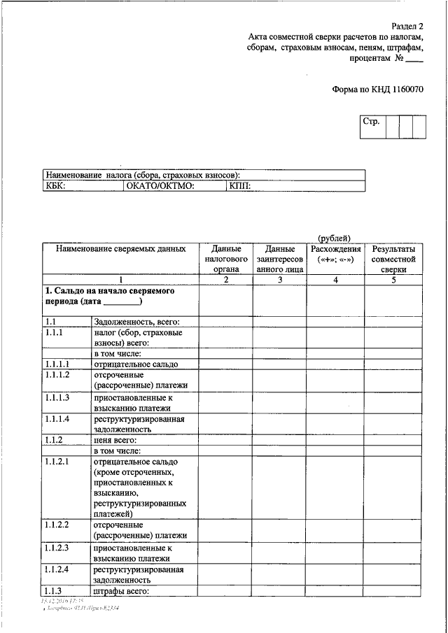 Сверка с налоговым органом