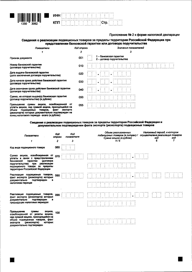 Налоговая декларация по акцизам образец