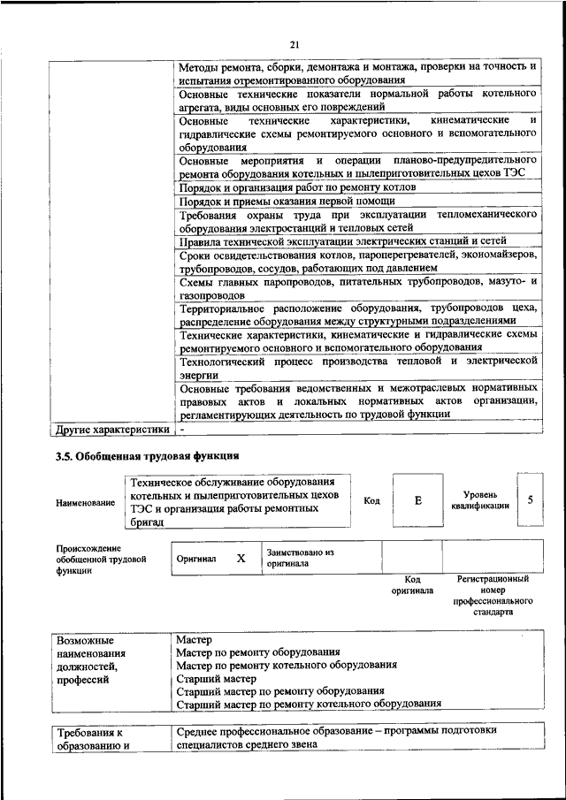 Мастер по ремонту котельного оборудования и пылеприготовительных цехов