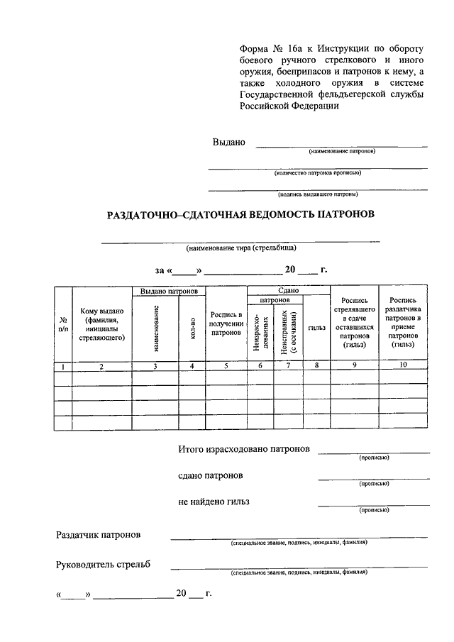 Раздаточная ведомость образец