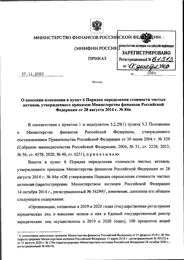 Приказ министерства финансов россии. Стоимость чистых активов приказ Минфина. Приказ 29н. Инструкция Минфина.