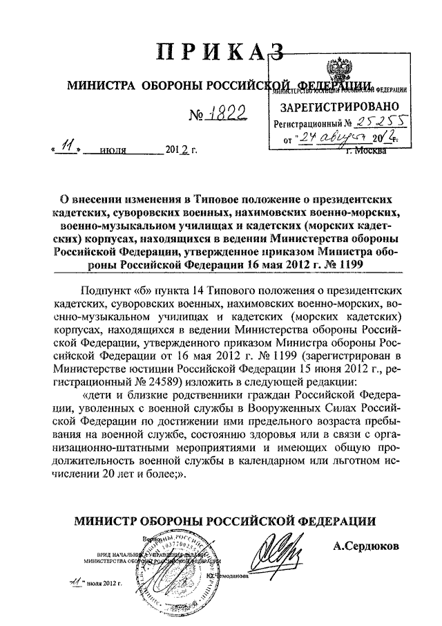 Ходатайство в суворовское училище образец