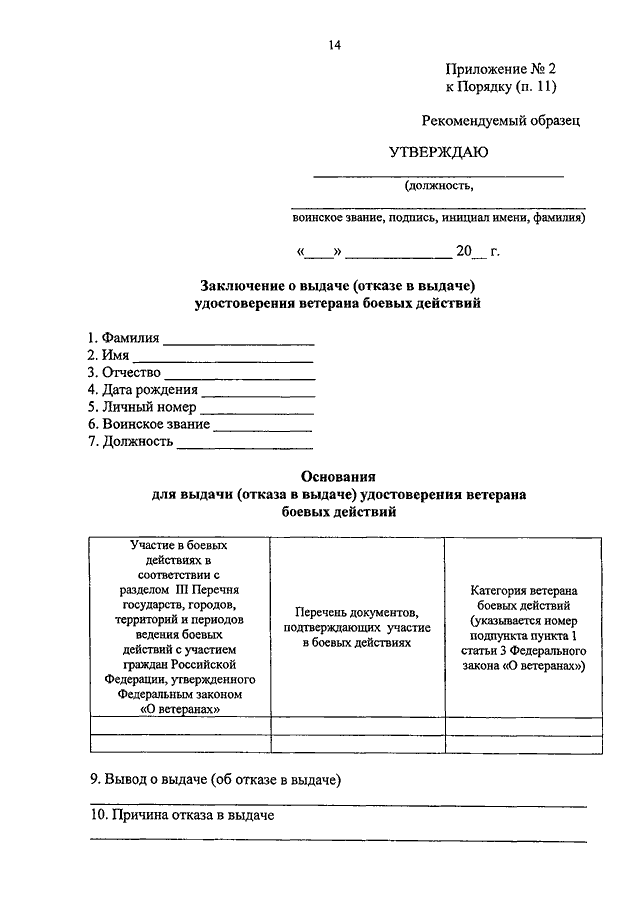 Рапорт на получение удостоверения ветерана боевых действий образец
