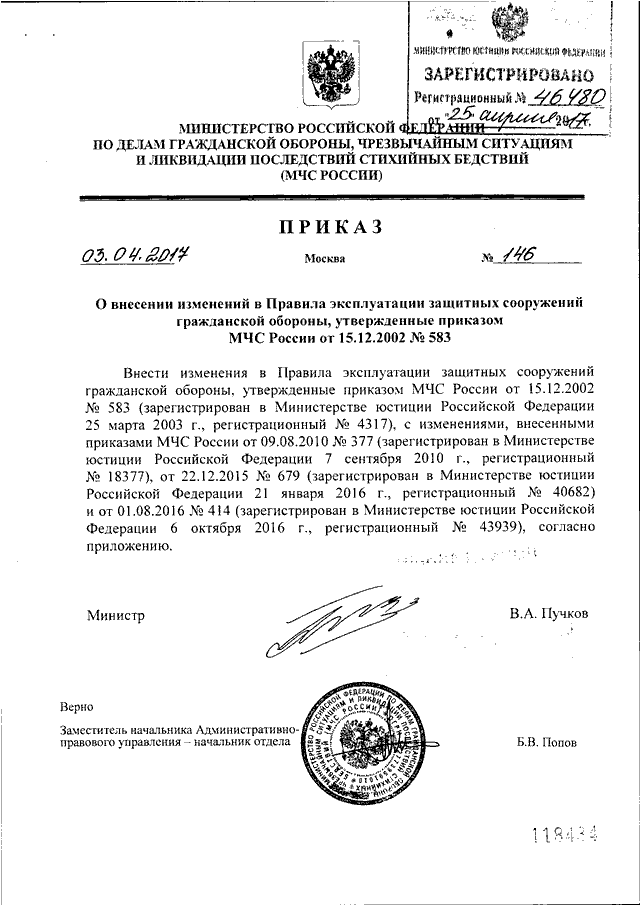 приказ мчс россии от 15.12.2002 583 с изменениями