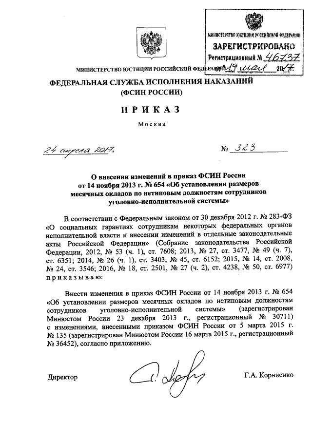 фсин россии официальный сайт приказы Приказ фсин рф от 20. 12. 2016 n 1083