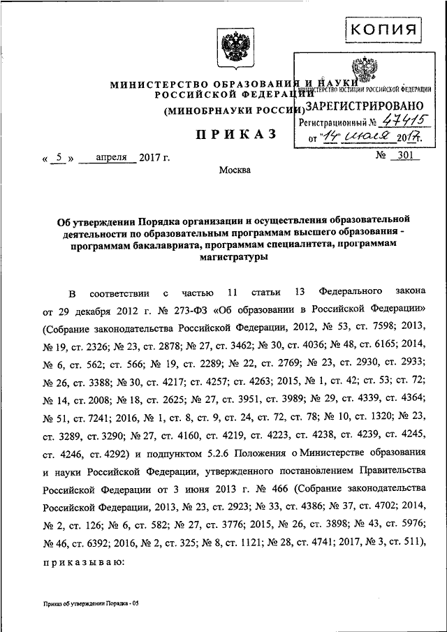 Положение об утверждении порядка организации и осуществления образовательной деятельности в ворде