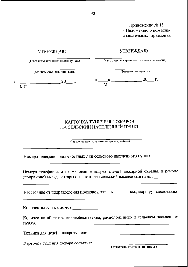 Положение о пожарно спасательных гарнизонах приказ