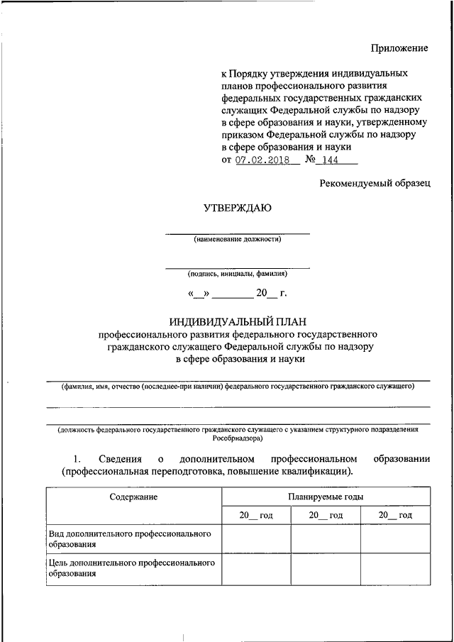 Индивидуальный план профессионального развития госслужащего