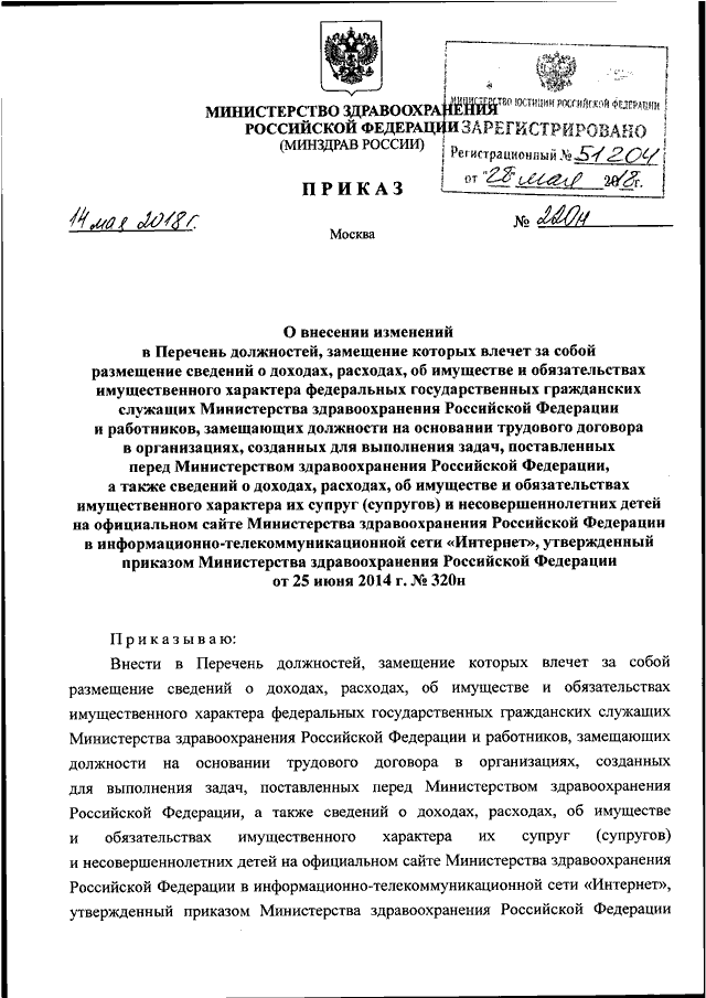 Федеральный сайт министерства здравоохранения. Приказ Министерства здравоохранения Российской Федерации. Минздрав России.