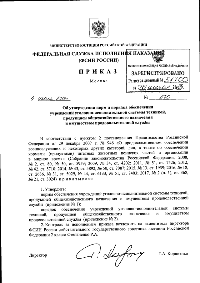 Приказ фсин об организации договорной