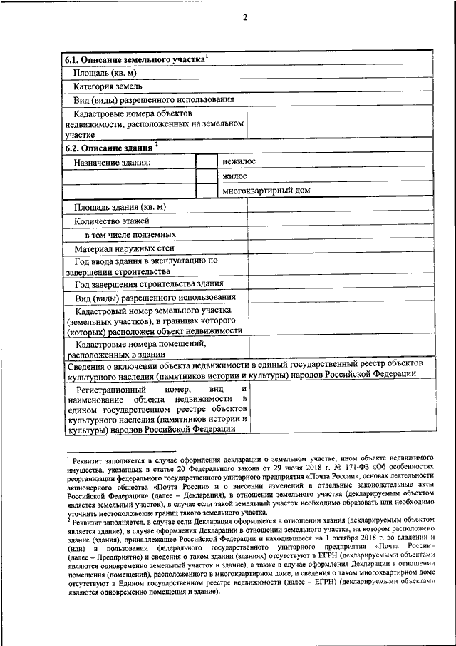 Декларация о виде разрешенного использования земельного участка образец