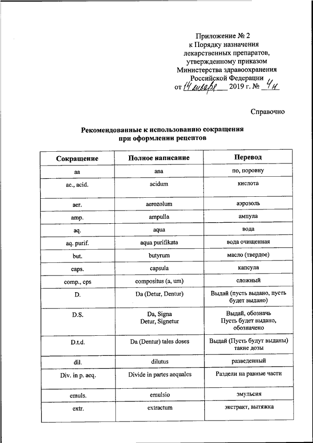 Приказ 4 3. Приказ Министерства здравоохранения РФ от 14.01.2019 4н. Приказ 4 от 14.01.2019 Минздрава РФ. Приказ МЗ РФ 4н. Приказ Минздрава от 14.01.2019 4н рецептурные бланки.