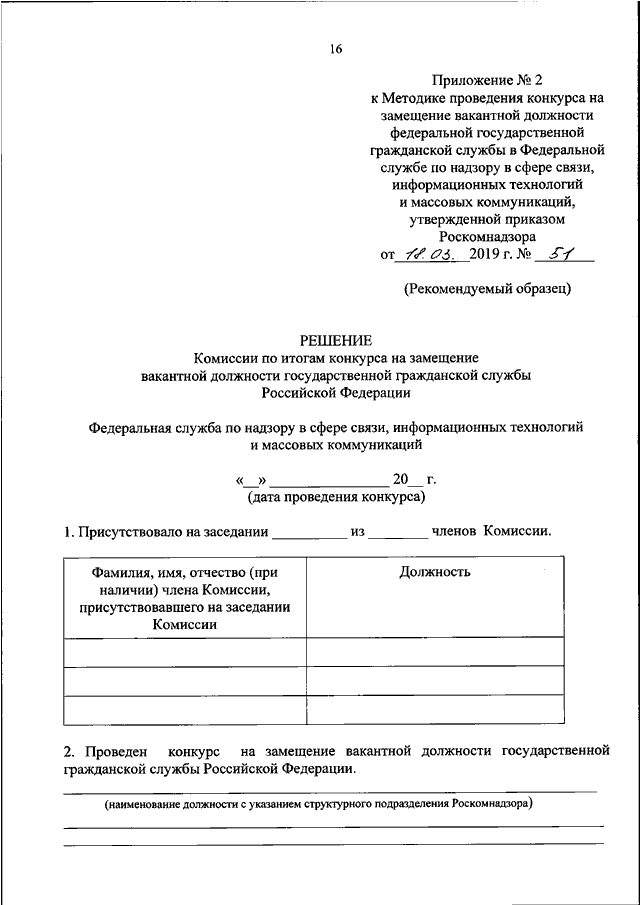 Образец объявления о конкурсе на замещение вакантной должности