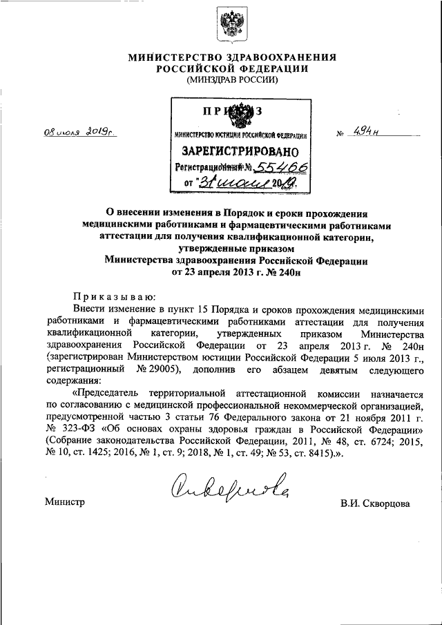 Приказ мз рф о медицинской