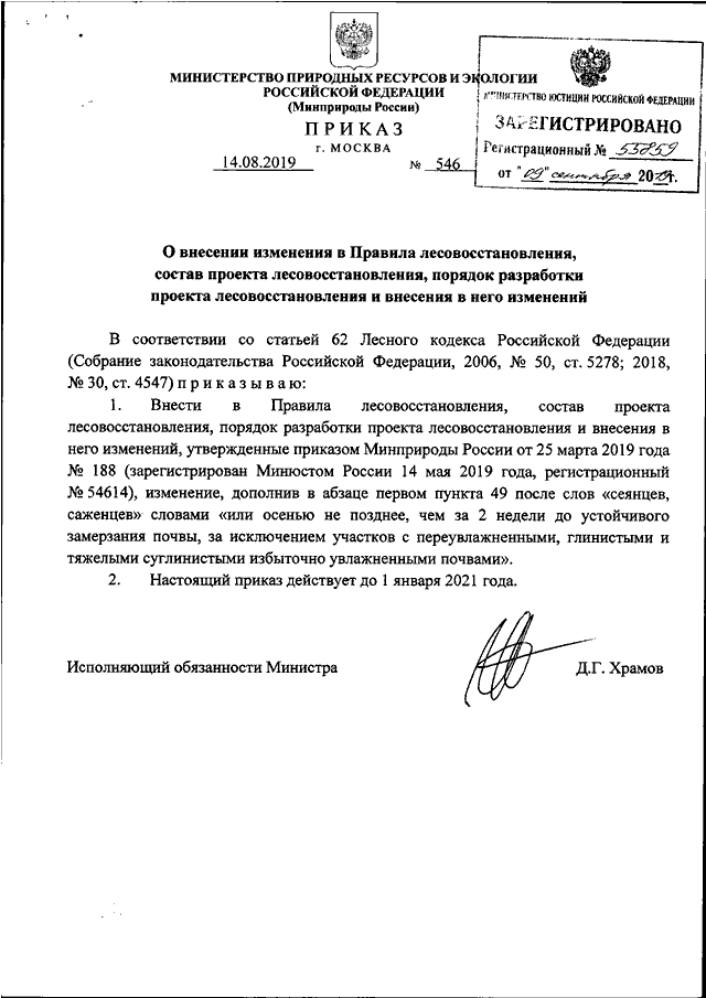 Порядок разработки проекта лесовосстановления