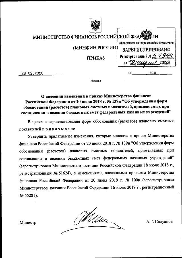 Инструкция министерства финансов российской федерации