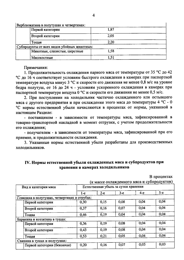 О нормах естественной убыли для овощной продукции