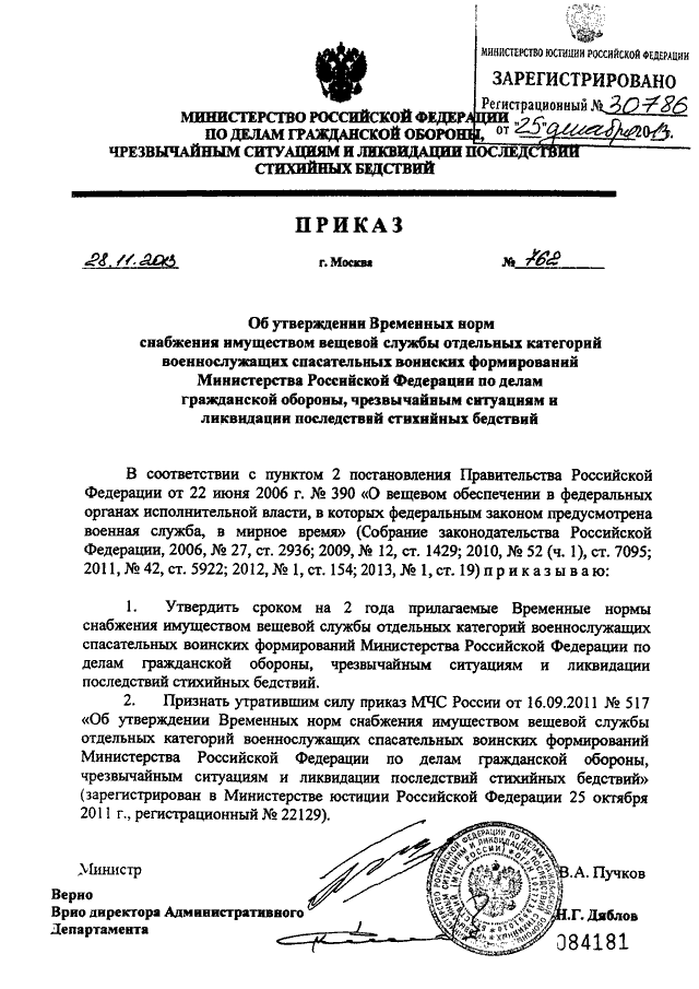 Об утверждении временного. Приказ 500 МЧС России от 28.08.2006. Приказы по вещевой службе. Приказ о списании имущества в МЧС. Приказ 390 МО РФ нормы снабжения.