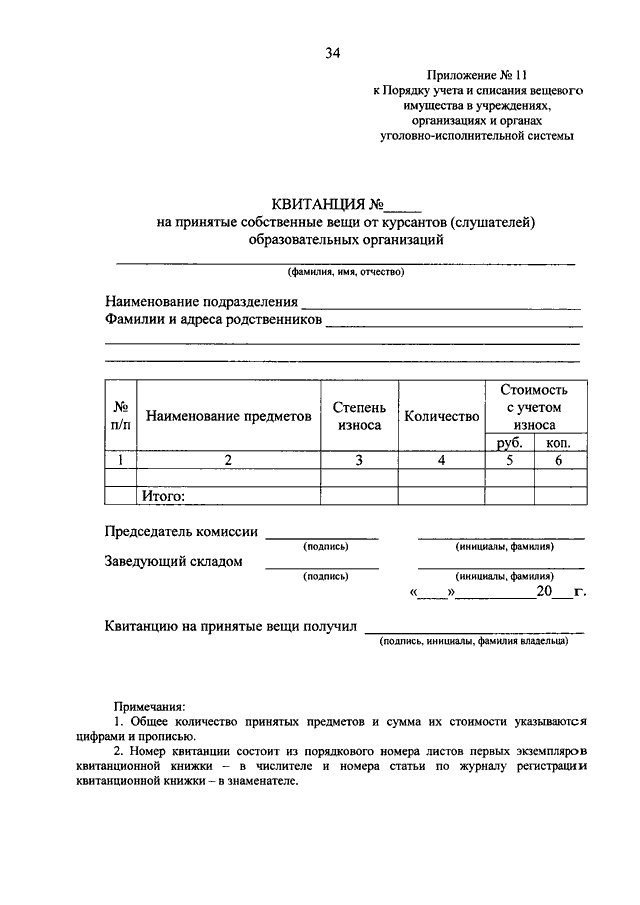 Образец рапорта на списание имущества